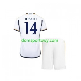 Koszulka Real Madryt JOSELU 14 Dziecięcy Domowe Koszulki Piłkarskie 2023-2024 Krótki Rękaw